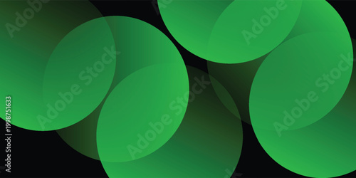 Black and green abstract background with gradient transition, blended rounds, overlay pattern. poster, web, eps10