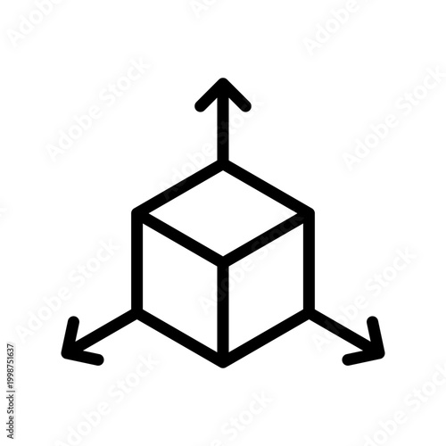 Scalability and Growth Line Icon for Business Expansion, Performance Optimization, Data Scaling, System Efficiency and Cloud Growth Concept Outline Vector Illustration