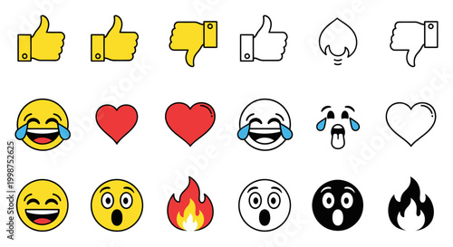Collection of various emoticon faces.