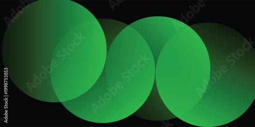 Black and green abstract background with gradient transition, blended rounds, overlay pattern. poster, web, eps10
