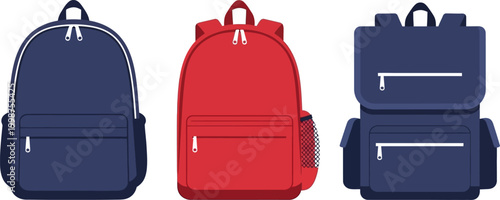 Collection of diverse student backpacks, presented in various vibrant colors, perfect for school, travel, and daily essential carrying needs, showcasing versatility and style