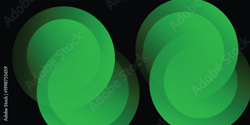 Black and green abstract background with gradient transition, blended rounds, overlay pattern. poster, web, eps10