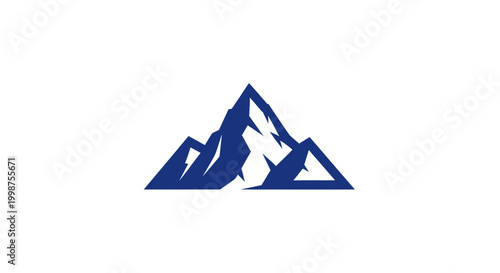 Blue Mountain Peak Silhouette Icon Vector Illustration