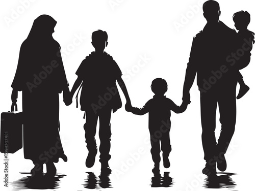 family silhouette vector