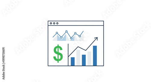 Financial business growth chart on a computer web browser interface