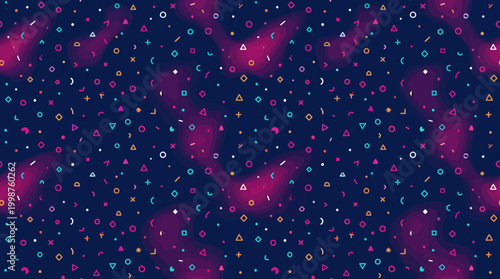 Abstract navy and magenta cosmic dotted seamless pattern.