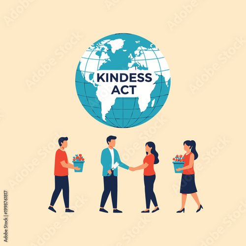 People performing kindness acts around the world.