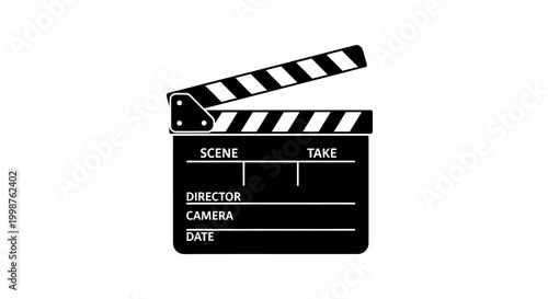 Black and white movie clapper board.
