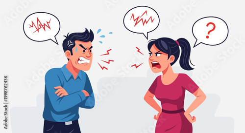 Couple in conflict at home.