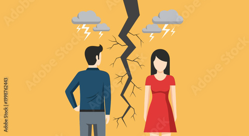 Couple facing relationship problems and separation.