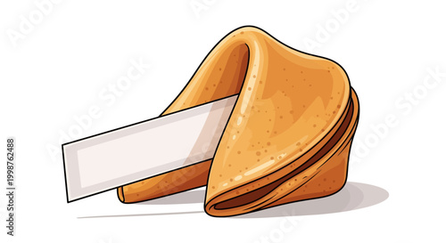 A fortune cookie with a message inside.