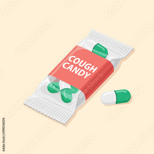 Cough candy and capsule for relief.