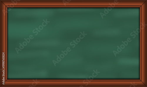 Empty Green Chalkboard with Wooden Frame Isolated on White
