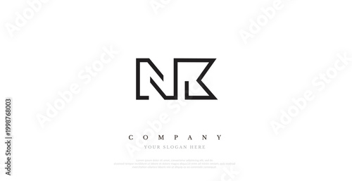 Initial NK Logo Design Elegant	