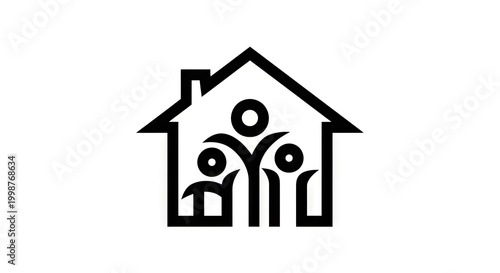 Family home symbol abstract design representing community and security