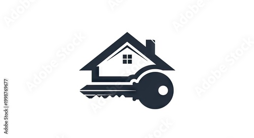 House key logo icon concept for real estate property rental sale or mortgage