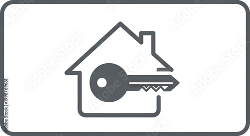 House key symbol indicating home ownership security access and real estate