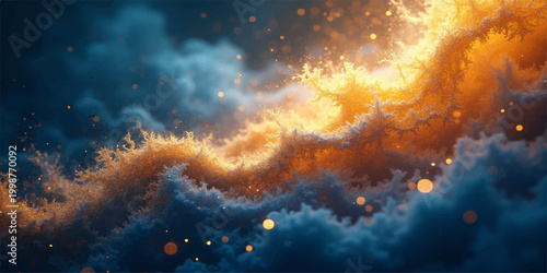 A mystical astral pattern of energy and light glows within a deep cosmos galaxy where a vibrant nebula cloud and supernova dust dance among the stars in the vast night sky universe