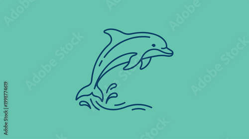 Dolphin jumping out of water.