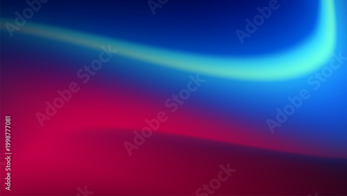 Abstract gradient background with flowing neon wave in blue and pink tones