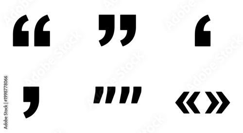 Bild auf Leinwand Quotation Marks Vector Icons, Punctuation Symbols Collection, Typographic Marks
