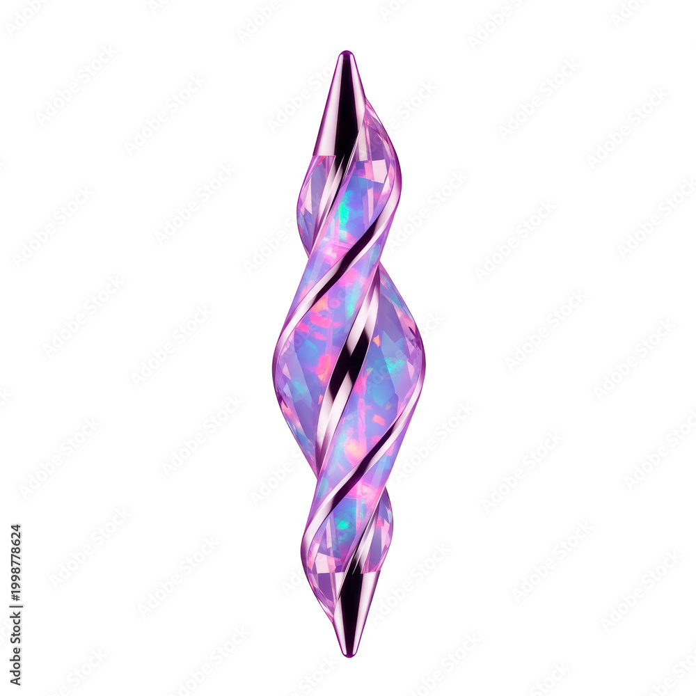 Fototapeta premium Twisted iridescent glass sculpture