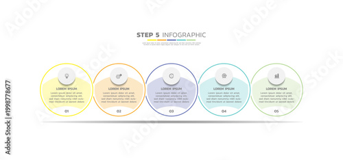 Presentation business abstract background infographic template colorful step 5