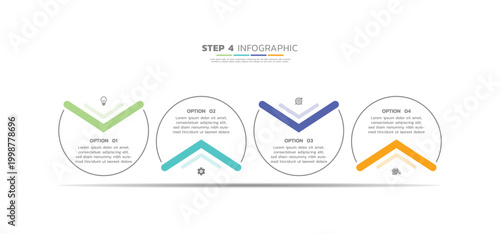 Presentation business abstract background infographic template colorful step 4