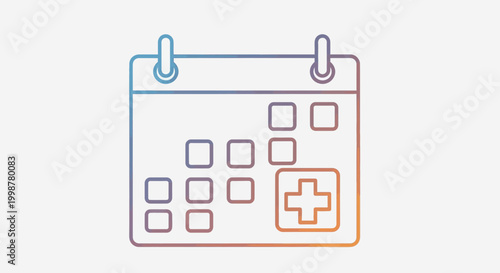 Calendar with medical cross icon, healthcare appointment scheduling concept