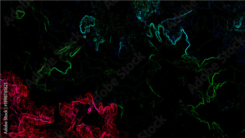 Abstract Vector Vivid digital dark background featuring colorful flowing smoke with vibrant colors.