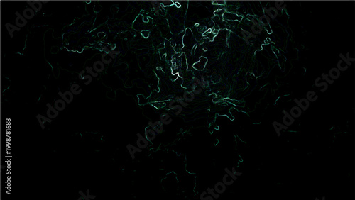 Abstract Vector design with glowing green light and smoky pattern in the darkness evokes the concept of aura or energy, ethereal and mysterious.
