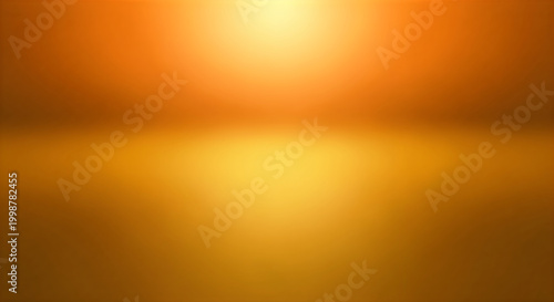 A bright light shines in the center of a dark orange room with a floor and walls gradient background