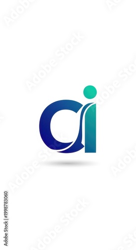 Modern AI Logo Design with Blue and Green Gradient.