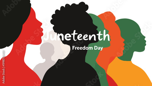 People celebrate Juneteenth Freedom Day with diverse silhouettes
