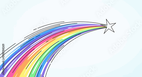 Rainbow Shooting Star Trail Abstract Background