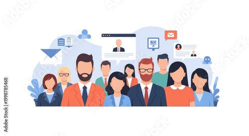 Team of professionals gathering for collaboration and communication