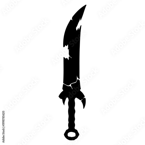 Silhouette of a broken fantasy sword.