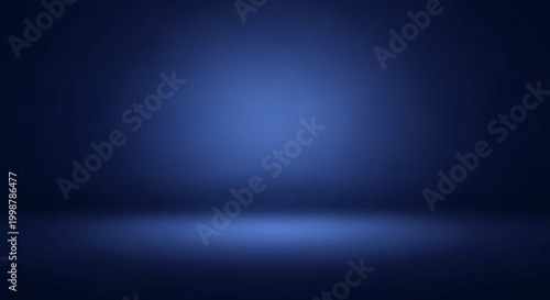 Foto A blue room with a light in the center is shown here in a realistic photograph s