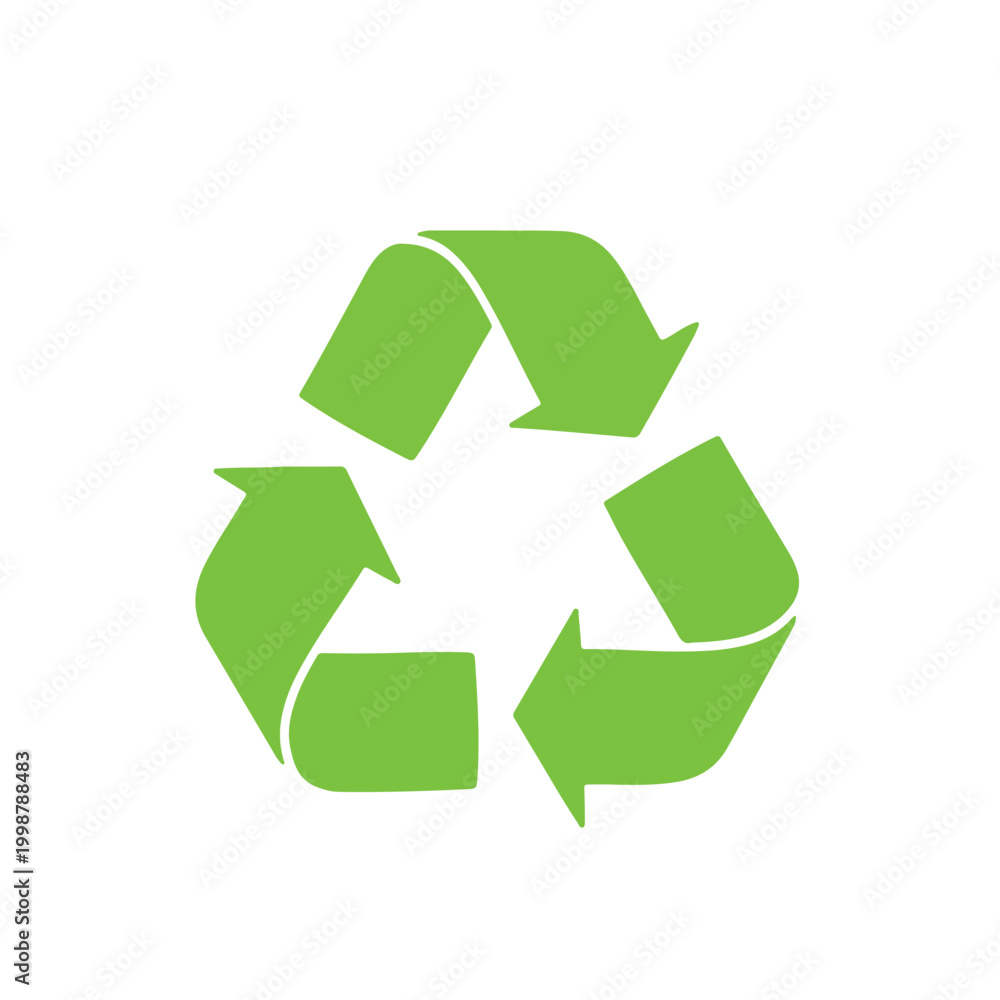 Fototapeta premium Recycling Symbol Icon in Green Color