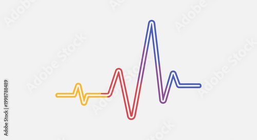 Colorful Heartbeat Line Graph - Medical Health Pulse Wave Icon