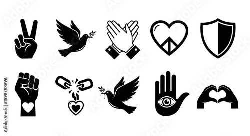 Peace Freedom and Human Rights Symbols Collection