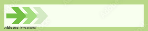 A horizontal light green banner template featuring a sequence of three fading right-pointing arrows with blank space for text placement.