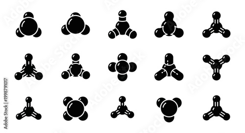 Black fidget spinner icons, fidget toy symbols, stress reliever graphics, 12 pcs vector set