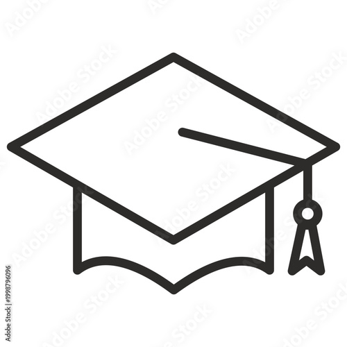 graduation cap icon illustration outline style 