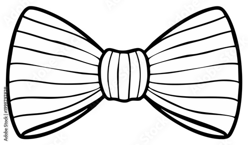 Black and white hand-drawn bow tie illustration for design and decor