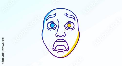 Shocked Face Expression, Wide Eyes, Open Mouth, Fear, Surprise, Panic, Anxiety, Stress, Emotion