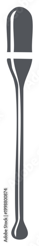 Minimalist gray icon of a cocktail muddler bar tool for mixology and drink preparation