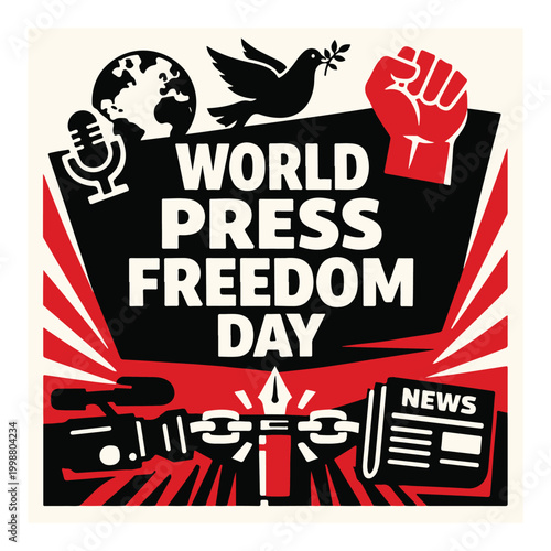 World Press Freedom Day Flyer Promoting Freedom of Speech and Independent Journalism