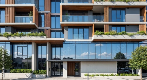 Modern Architectural Marvel - Contemporary Apartment Building Facade.