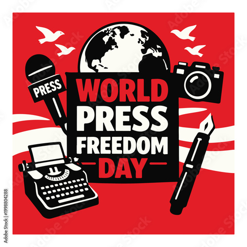 World Press Freedom Day Flyer Promoting Freedom of Speech and Independent Journalism